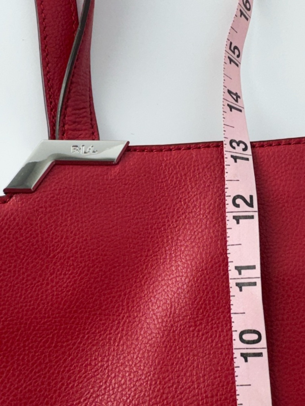 Ralph Lauren Arlington Tote Bag Red Cow Leather Sleek Shopper Silver Accents - Picture 14 of 16